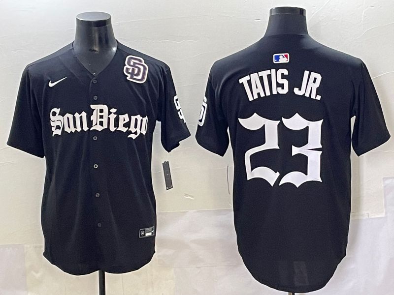 Men 2025 San Diego Padres #23 Tatis jr Black Five generations Joint Name Nike MLB Jersey style 13->san diego padres->MLB Jersey